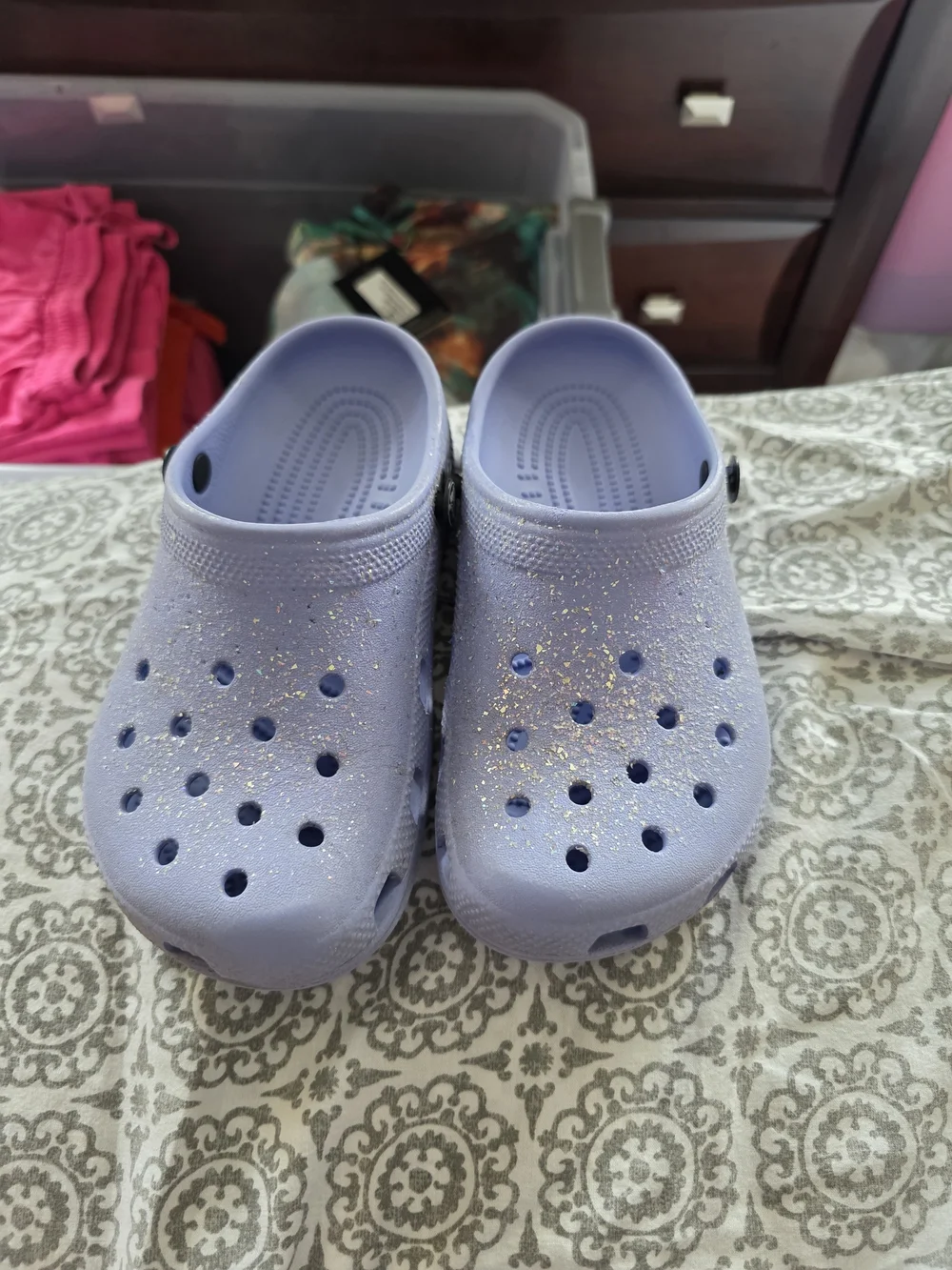CROCS Kids Glitter Clogs - Light Lavender